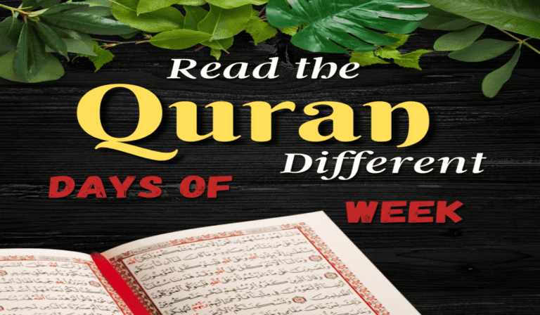 Benefits of surah should be read on different days of the week?